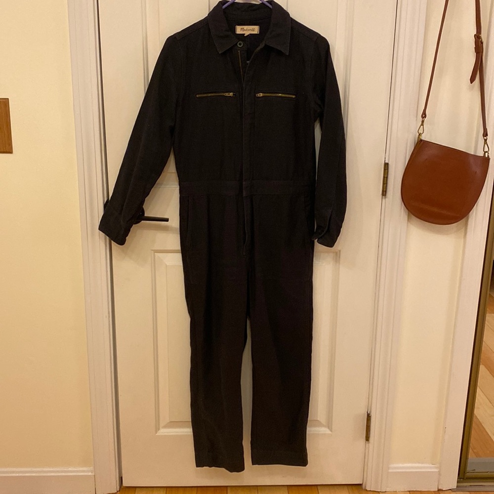 Madewell Gray Utility Jumpsuit with Zip Pockets